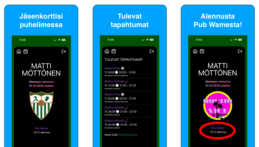 Jäsenkorttisovellus